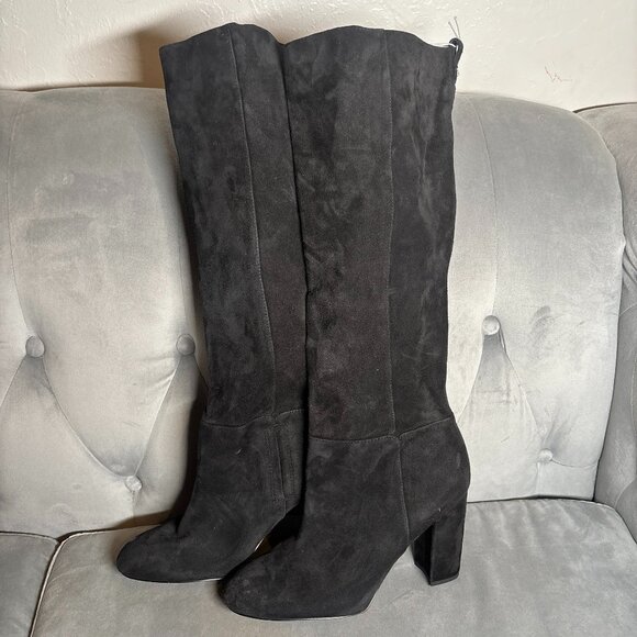Sam Edelman Black Suede Knee High Block Heel Boots – Women’s Size 9.5 - Picture 2 of 10
